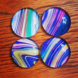 Handmade Marble Glass Gem Magnets